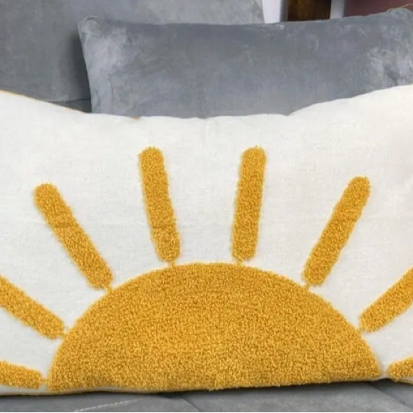 Sun Embroidered Cushion Cover, Gift Home Decor, Housewarming Gift - Picture 3 of 3